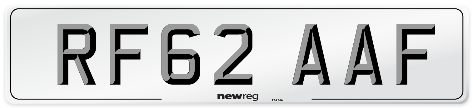 RF62 AAF Number Plate from New Reg